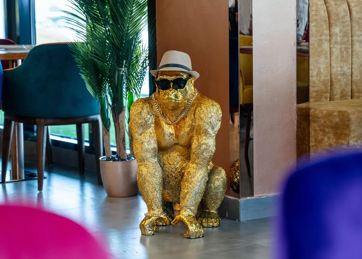AIRA gold gorilla statue