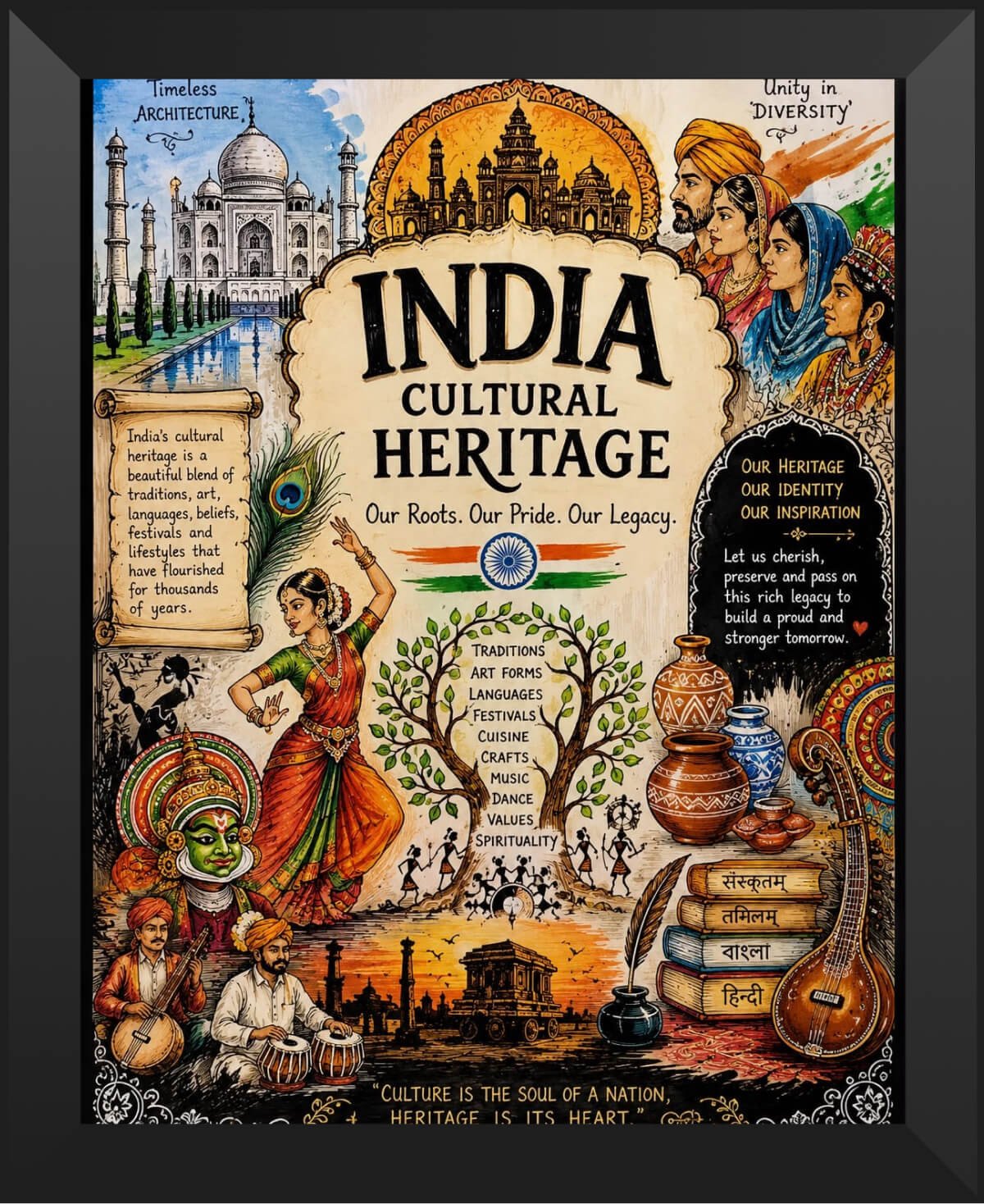 India cultural heritage frame