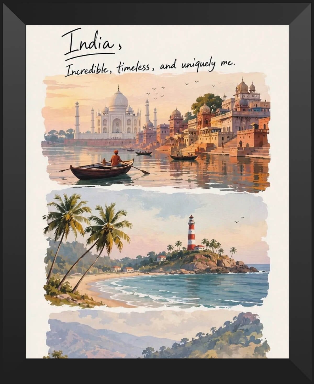 India travel poster frame